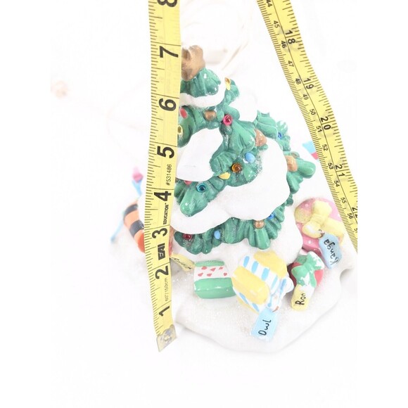 Disney Winnie the Pooh Porcelain Lighted Snowy Christmas Tree Vintage Works - Picture 10 of 13